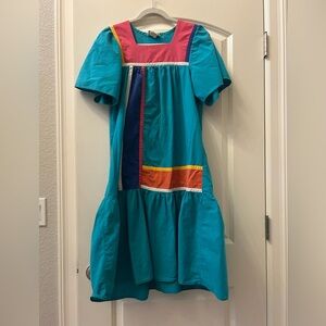 Appel Vintage Housedress. Color block. Made in USA. Flutter sleeve. Retro. 80’s